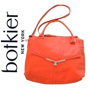 BOTKIER BRITISH SALMON LEATHER GOLD TONE HARDWARE CROSSBODY HANDBAG  LARGE PURSE